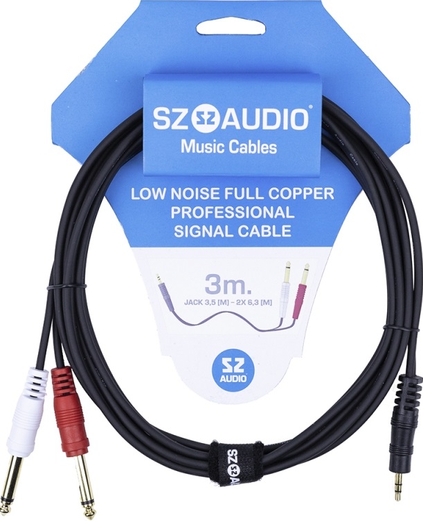 SZ-Audio - Jack 3,5 - 2X 6,3 3m
