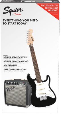 Squier - Комплект Affinity Stratocaster - BLK + Frontman 10G