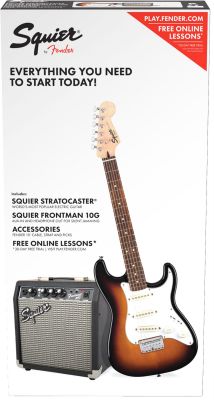 Squier - Комплект Affinity Stratocaster - SB + Frontman 10G