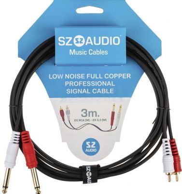 SZ-Audio - 2 RCA - 2X 6,3 3m